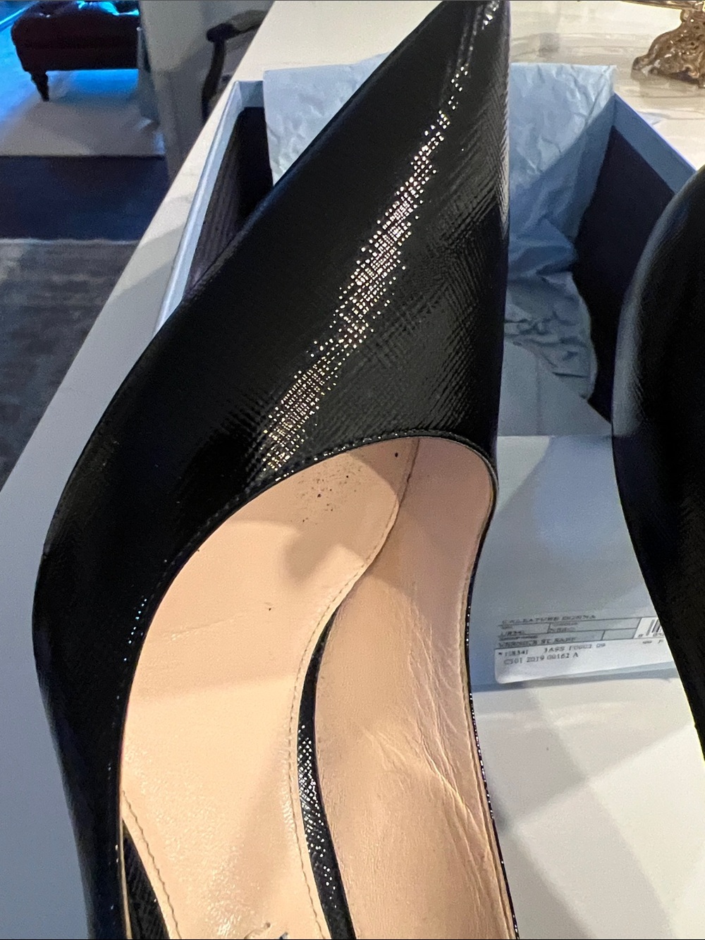 Prada Black Patent Pointed-Toe Pumps - Picture 4 of 6
